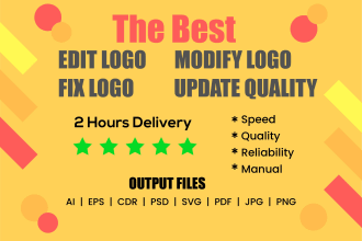 edit, modify or update your logo in high quality vector file