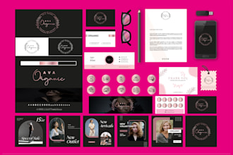 design luxury signature logo and branding kit