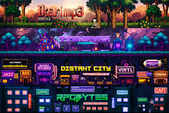 create a pixel art youtube banner and logo for you