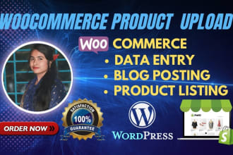 do woocommerce products upload and wordpress data entry