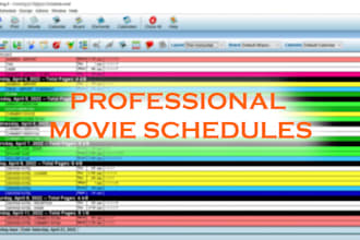 create a professional filming schedule for your screenplay