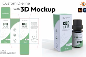 custom dieline with 3dmockup