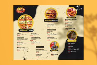design a professional and eyecatching menu design for your restaurant