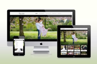 design portfolio, wedding, and photography website with online booking