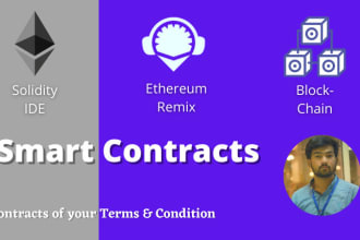 develop smart contract on ethereum , solidity developer