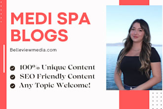 write your medical spas monthly blogs and articles