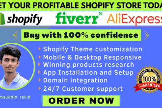 build automated shopify dropshipping store manage design and redesign website
