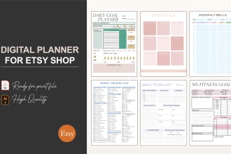 design a high quality digital planner for your etsy shop