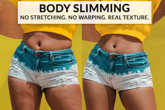 do body slimming, double chin removal in photoshop
