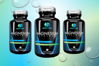 make a 3d bottle for supplement or medicine with your label on it