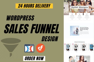 create outstanding responsive sales funnel, click funnel, sales page in 24 hours