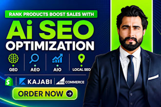 do SEO, GEO, and aeo for shopify, magento, bigcommerce and kajabi stores