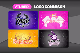 design kawaii vtuber logo and streamer