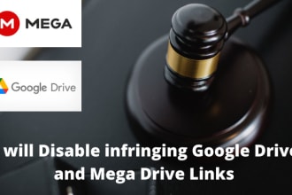 disable infringing google drive and mega drive links