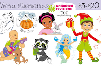 draw babies, toys and any childrens illustrations