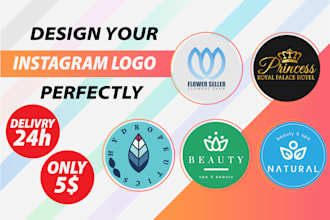 design a custom instagram logo modren in 24h