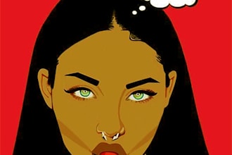 draw a pop art illustration and comics art