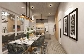 do interior design for living, kitchen, bedroom, bathroom