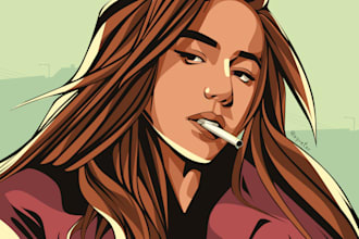 turn your photo into vector portrait with gta vibes style