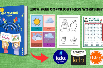 do unique kids activities, kids worksheets, kdp books,kids books covers