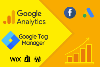 setup google analytics 4 and tag manager with goals, events, conversion tracking