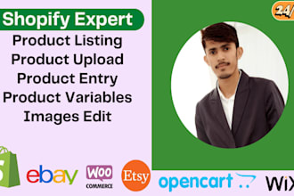 add products, upload products, and editing to shopify or any woocommerce store