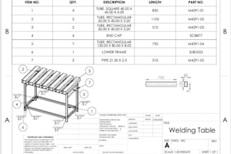 create technical drawing or draft using solidworks