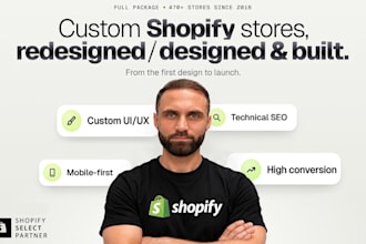 do shopify store design and redesign, build your shopify website
