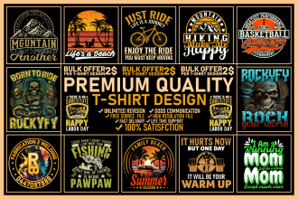 trendy custom printful merch teespring typography graphic bulk t shirt design