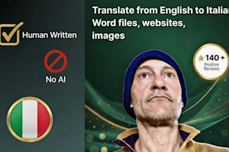 translate from english to italian from word file, website, images