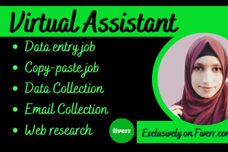 be your virtual assistant for copy paste job, pdf conversion, data entry job