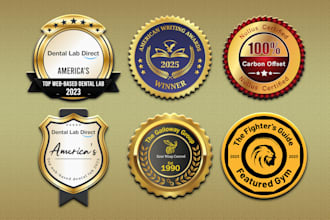 design super gold, digital, web badge logo for you