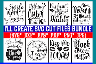 make creative svg, cut files, design bundle for etsy and pod