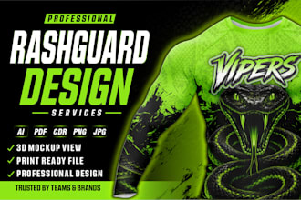 do custom rashguard design for MMA, bjj no gi