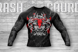 do custom sublimation bjj rashguard design for MMA