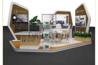 design and render 3d trade booth design and exhibition booth