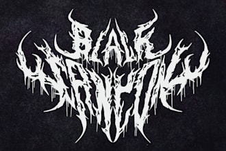 draw awesome logo death metal, black metal font