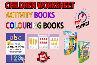 create  children worksheet  activity book