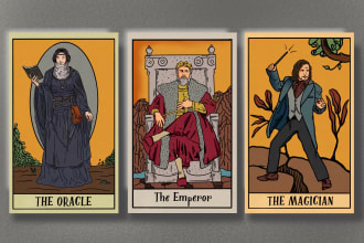 draw and design custom tarot or oracle card in any style