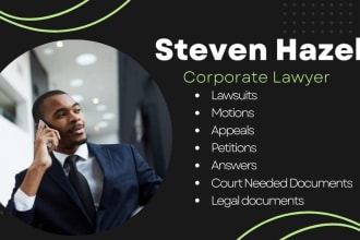 draft court documents, case briefs, lawsuits, motions, petition, appeal, lawyer