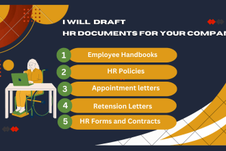 write an employee handbook, HR policies, job descriptions for your company