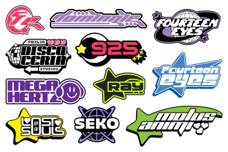 create a custom cyberpunk or y2k logo design
