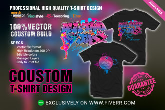 create custom typography t shirt design and graphics for your business