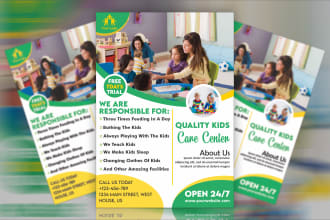 create child care, summer camp, daycare, education or school flyer