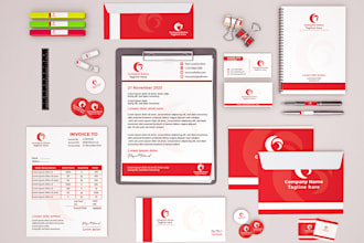 design a minimalist logo, business cards, and stationery items