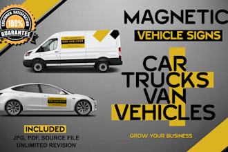 design car, van and truck magnet sign