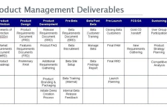 provide a review for project management deliverables
