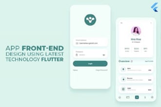 develop front end UI for android and ios apps with flutter