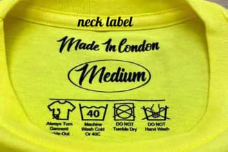 design awesome clothing tag, neck label,  care label