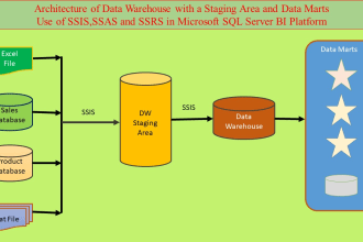 develop data warehouse,ssis,etl, ssrs,data visualization